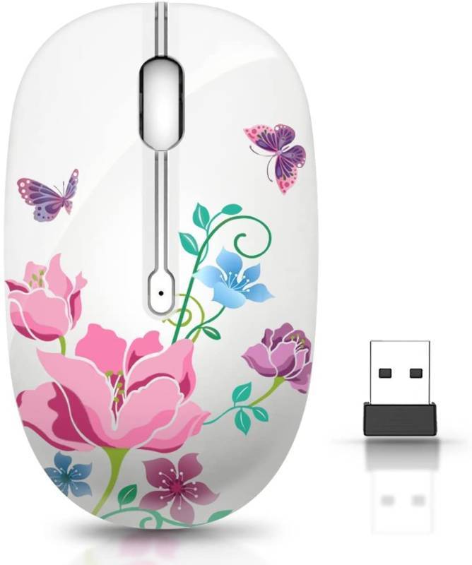 lot 45569 image: Wireless Mouse with Nano Receiver for PC, Laptop, Notebook, Computer, MacBook, Less Noise, Portable Mobile Optical Mice - Retail $15