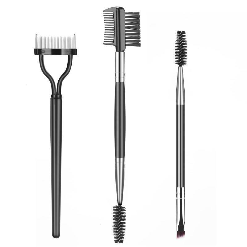 lot 45636 image: Eyebrow Brush Eyelash Separator Brow Comb & Lash Spoolie Professional Eye Makeup Tools (3 Pieces Set) - Retail $6
