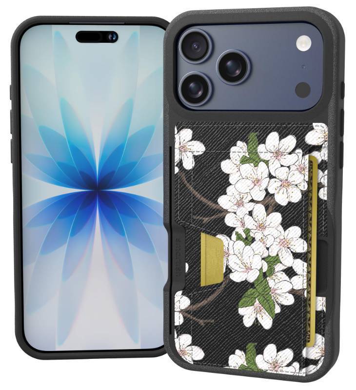 lot 45641 image: Smartish� iPhone 17 Pro Max Wallet Case - Wallet Slayer Vol.2 Slim  Protective Credit Card Holder wKickstand - Drop Tested Hidden Card Slot Cover for Apple iPhone 17 Pro Max - Very Cherry Blossom - Retail $40