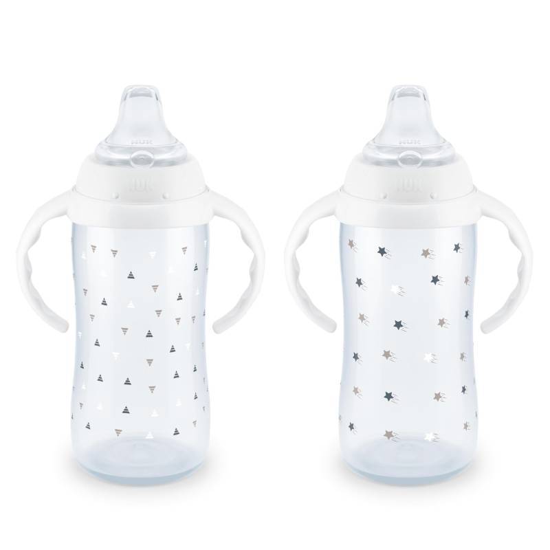lot 45665 image: NUK Learner Cup 6 Months Timeless Collection Amazon Exclusive 10 Oz BPA Free Spill Proof Sippy Cup 2 Count (Pack of 1) - Retail $13