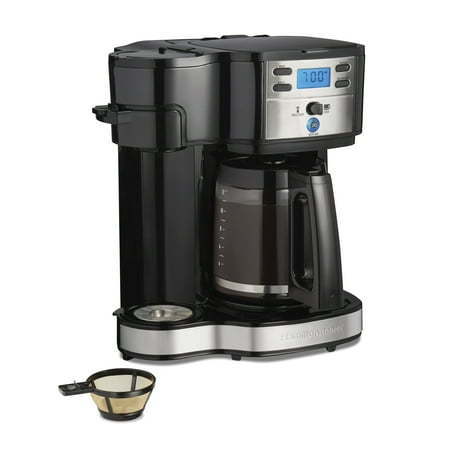 lot 45688 image: Hamilton Beach 2-Way Programmable Coffee Maker  Single Serve Coffee Maker & 12-Cup Coffee Pot. - Retail $130