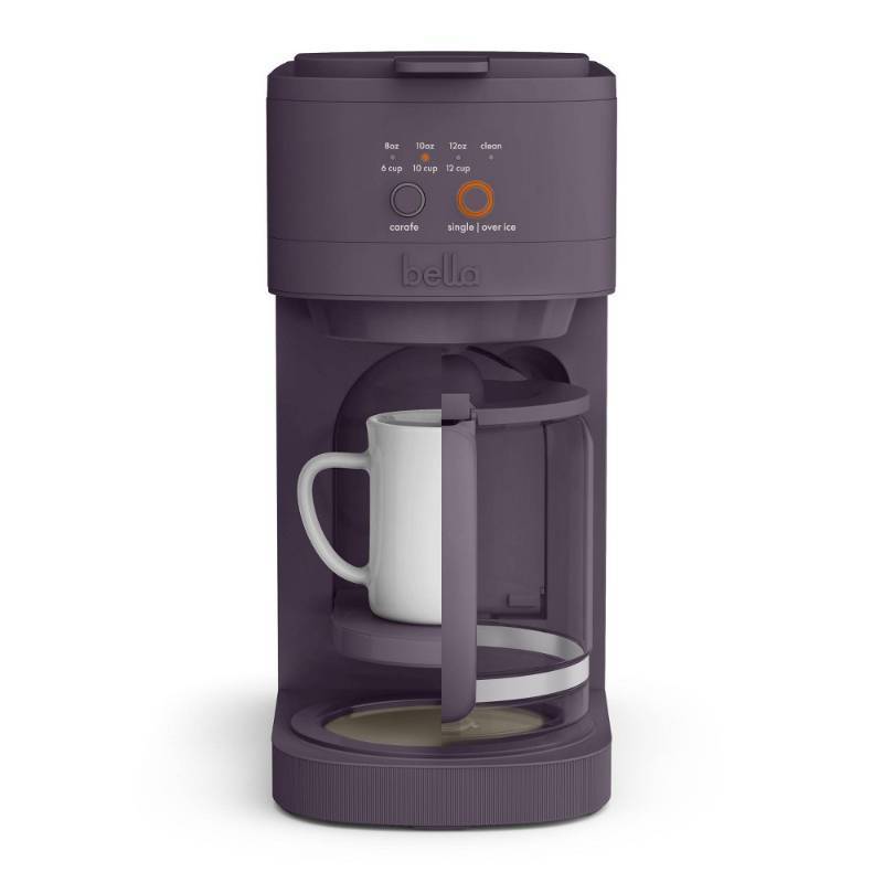 lot 45691 image: bella VersaBrew 2-in-1 Coffee Maker Plum 14 oz Drip, Electric, Ground Coffee & Pods, Basket Filter, Purple - Retail $100
