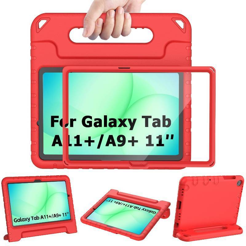 lot 36248 image: Shockproof Kids Case for Samsung Galaxy Tab A11 PlusA9 Plus 11 inch with Built-in Screen Protector, Red - Retail $17