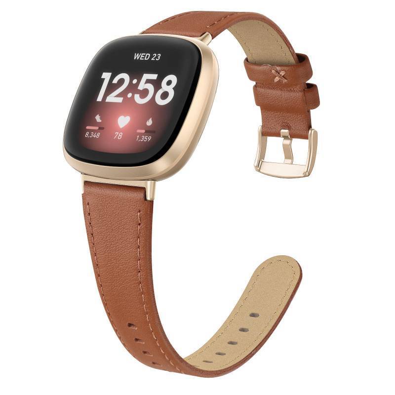 lot 36317 image: Leather Bands Compatible for Fitbit Versa 3  Fitbit Versa 4  Fitbit Sense for Women Men, Genuine Leather Bands Replacement Wristbands Straps Compatible with Versa 3  Versa 4  Sense - Retail $14