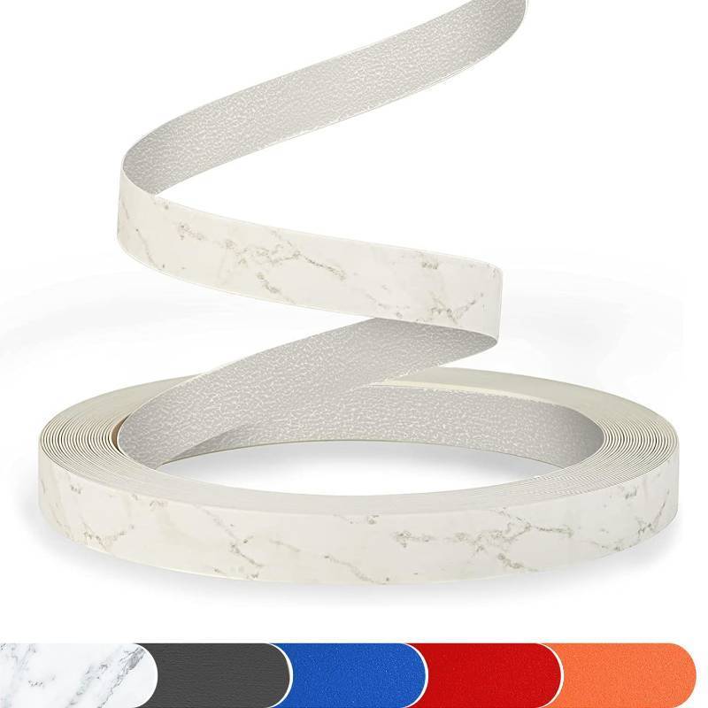 lot 36357 image: ZYJT Marble Edge Banding 1 12 x 25ft Non Glued PVC White Edge Banding High Matt Edge Banding for Table Cabinet Furniture - Retail $39