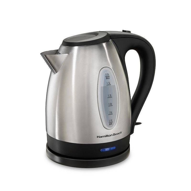 lot 36438 image: Hamilton Beach Stainless Steel Electric Kettle  Tea & Water Kettle  1.7L - Retail $60