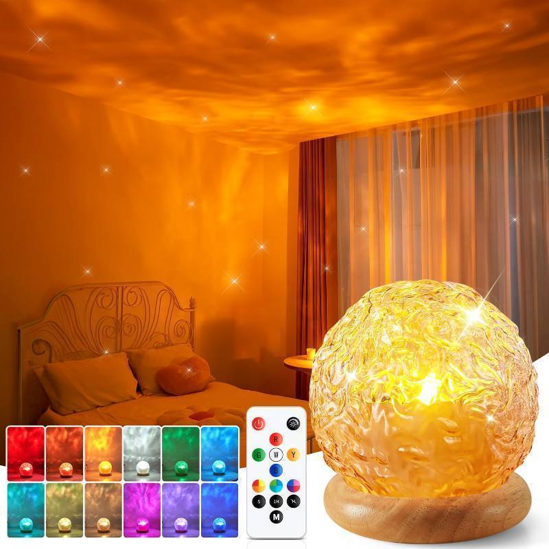 lot 44542 image: Ambient Lighting, 216 Modes Mood Lighting, 3-in-1 Sunset Lamp & Ocean Lamp & Northern Lights Projector with Remote, Room Lights for Bedroom,Gifts for Teenage Girls,13 Year Old Girl Gifts - Retail $32