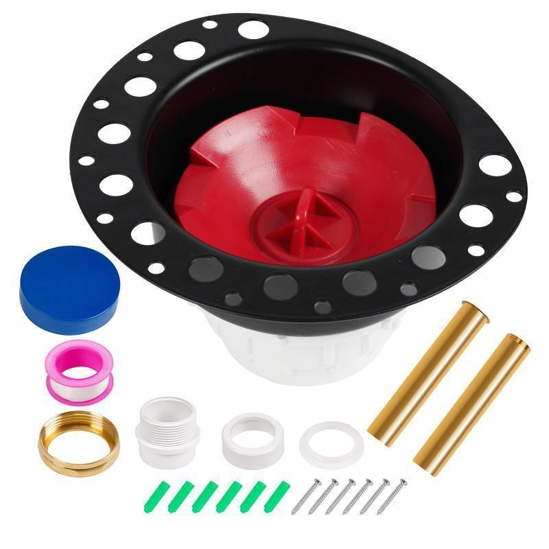 lot 50858 image: Freestanding Tub Drain Rough-in Kit, Bathtub Drain Kit with PVC Adapter & Brass Tail Pipes,Free Standing Tub Drain Kit, Suitable for All Freestanding Bathtub, Floor-Mounted, and Copper Bathtubs - Retail $44