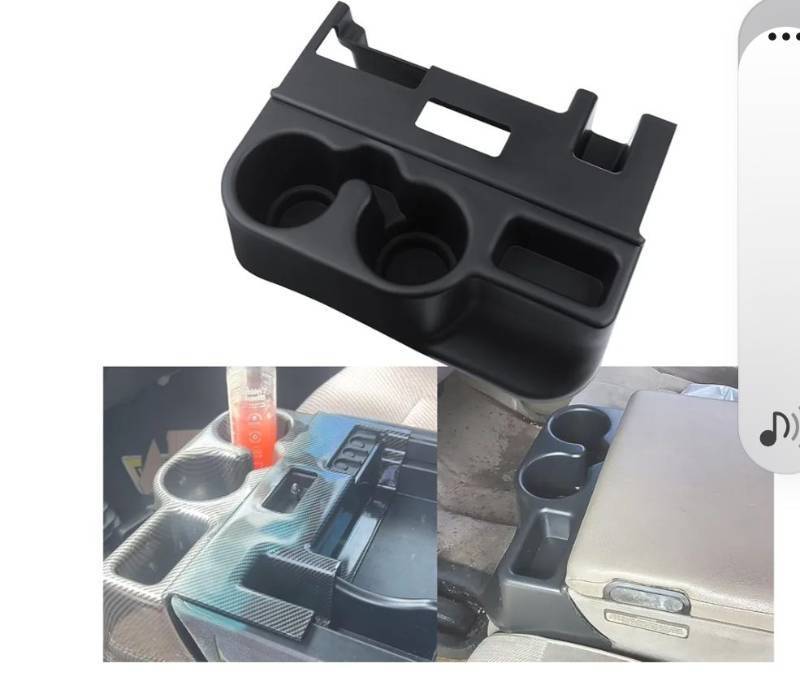 lot 51034 image: TQPONLY Cup Holder Attachment for Center Console  Compatible with 1998-2001 Dodge Ram 1500 2500 3500 Truck  Replaces 41019 SS281AZAA Front Seat Add-On Cupholder Tray Insert - Retail $25
