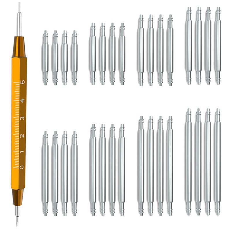 lot 58217 image: Wellfit Spring Bar Tool with 32pcs Heavy Duty Stainless Steel Watch Band Pins - Retail $8