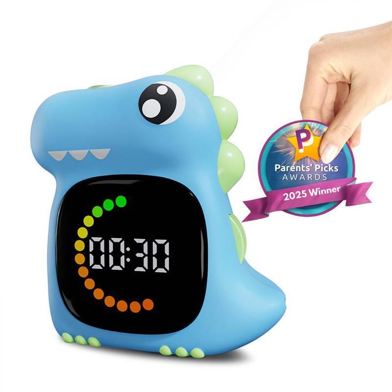 lot 58255 image: Visual Timer for Kids Light Blue Dinasuor Kids Timer Visual Led Rechargeable Toddler Timer Visual Countdown for Classroom Home Studing Playing - Retail $20