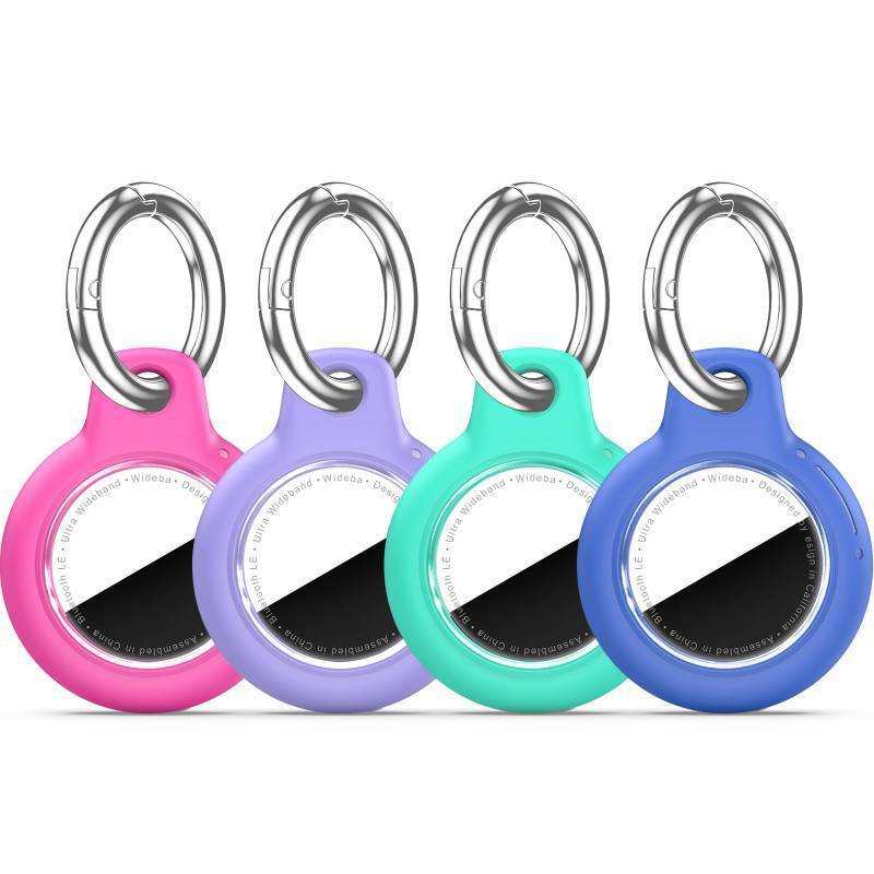 lot 58149 image: Wowwat for Apple AirTag 2nd & 1st Gen, Waterproof Case for AirTag Holder Keychain,GPS Tracker Cover for Dog,Car Key,Luggage-B82-Rose RedPurpleBlueGreen - Retail $9