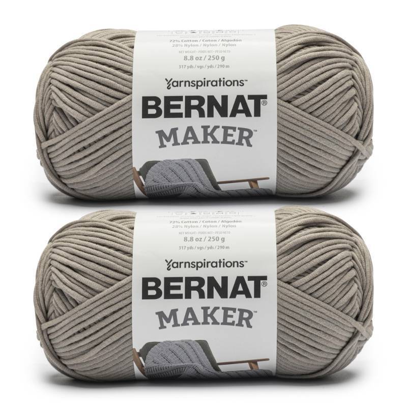 lot 58174 image: Bernat Maker Clay Yarn - 8.8oz - 72% Cotton 28% Nylon - #5 Bulky - for Knitting, Crochet and Amigurumi -1 Pack - Retail $20