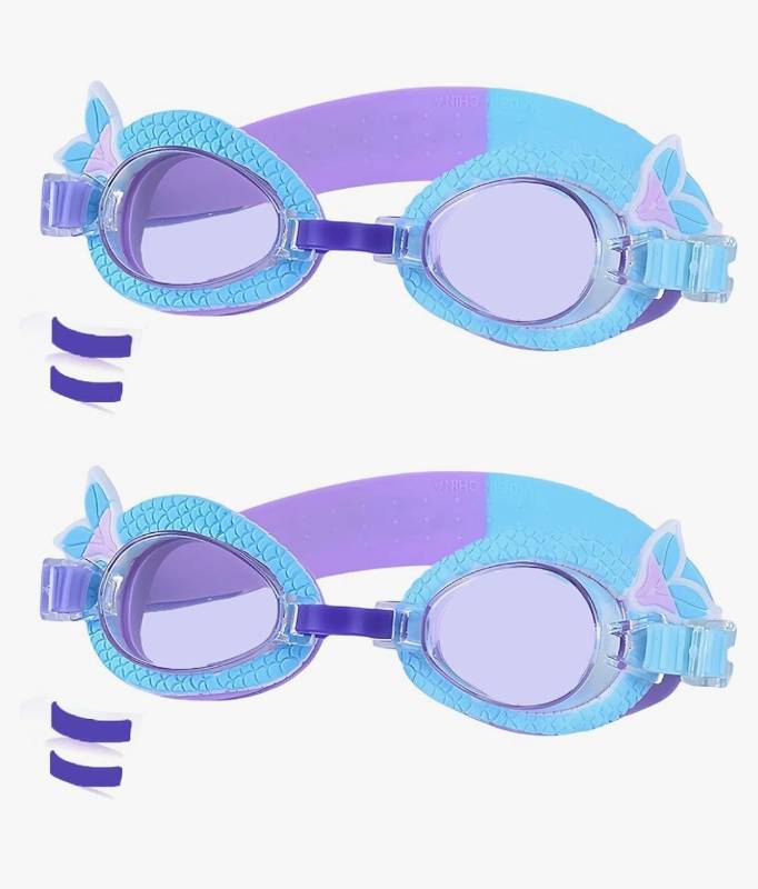 lot 58181 image: 2 Pack Kids Swim Goggles No Leaking Anti Fog Waterproof Adjustable Goggles for Kids Ages 2-12 Toddler Boys Grils - Retail $15