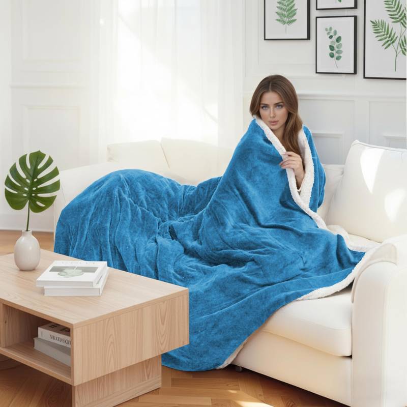 lot 62555 image: YUSTAL Electric Heated Blanket Full Size 72x84 Inch - Super Soft Flannel, 10 Heat Settings, 1-12H Auto Shut Off, Machine Washable, Easy Controller, Perfect for Winter Warmth - Lake Blue - Retail $32