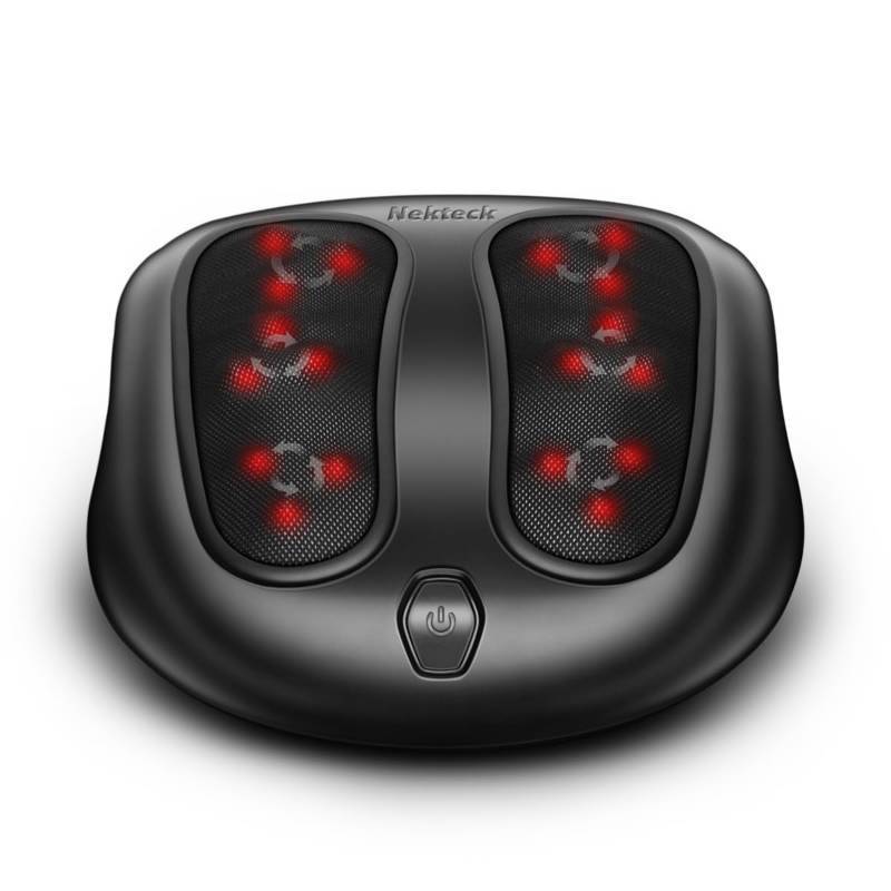 lot 62557 image: Nekteck Foot Massager with Heat, Shiatsu Heated Electric Kneading Foot Massager Machine for Neuropathy, Plantar Fasciitis, Feet Massage for Pain Relief, Circulation, Ideal Gifts for Man Woman Her Him - Retail $50