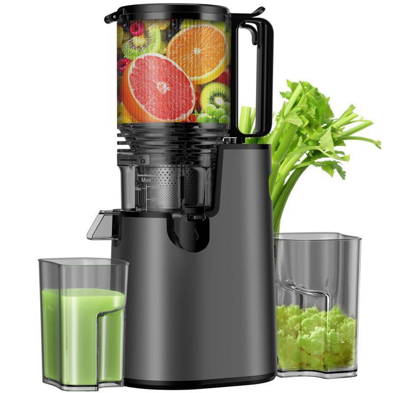 lot 62561 image: Cold Press Juicer, Juicer Machines with 5.4 Wide Feed Chute for Juice Extractor, Professional Slow Masticating Juicer for Whole Vegetables & Fruits with High Juice Yield, Easy to Clean (Black) - Retail $60