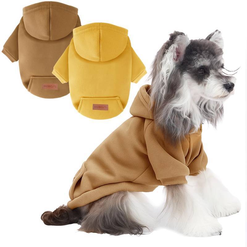 lot 45724 image: Dog Hoodie Warm Hood Dog Sweater Cold Weather Small Dogs Sweatshirt Comfort Pet Clothes for Small Medium Dogs with Pockets Cats Chihuahua Clothes for Male Female Girl Boy Sporty Daily Wear 2 pack - Retail $13