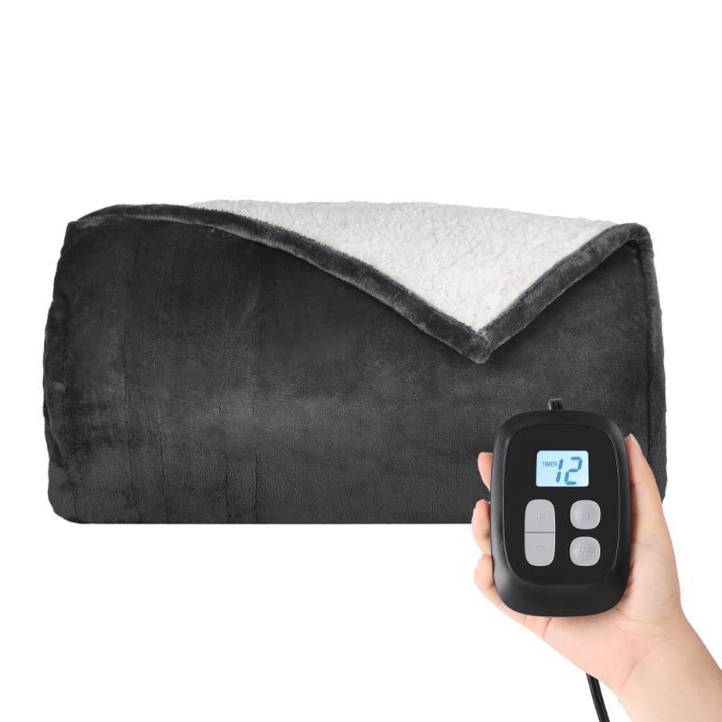 lot 45742 image: Heated Blanket Electric Blanket Queen Size 84x90 with 10 Heating Levels, 1-12 Hour Auto Shut Off, Machine Washable, Dual Controller Soft Warming Blanket for Couch, Bed, Office - Dark Grey - Retail $70