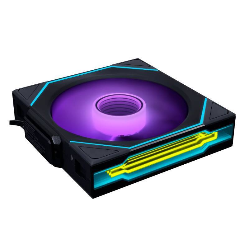 lot 45773 image: Lian Li UNI Fan SL-Infinity Wireless 120-Single Pack (Reverse Blade)-2.4 GHz Wireless Signal Control-ARGB Fan- Double Infinity Mirror -Daisy-Chain Design- Without Controller - Black (12RSLIN1W1B) - Retail $32