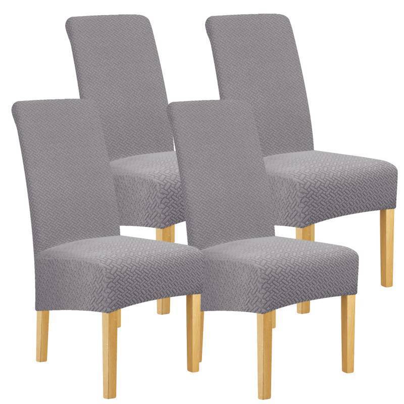lot 45788 image: Lellen Oversize Dining Room Chair Covers Set of 4, XL Dining Chair Covers - Oversized Slipcovers for Large Chairs - Protects Parson and Kitchen Chairs (Silver Grey) - Retail $37