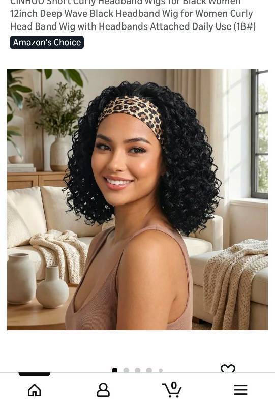 lot 45828 image: Black Curly Hair Wig - Retail $15