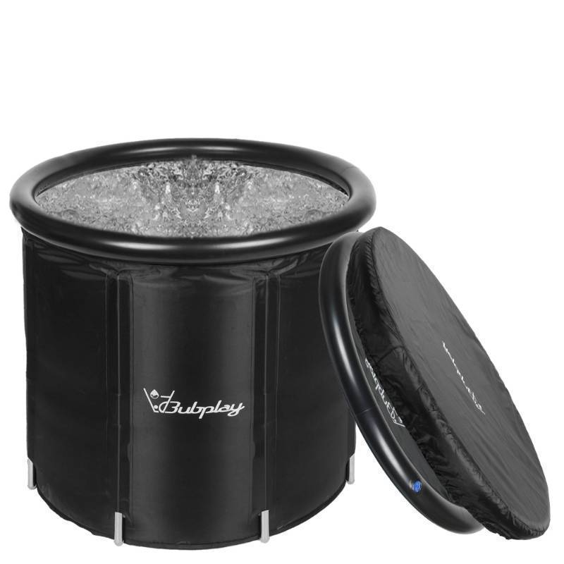 lot 61525 image: Bubplay Ice Bath Cold Plunge Tub with Cover for Indoor Outdoor for Recovery, Cold Water Therapy, Athletes & Adults -105 Gallons, Black, XL - Retail $68
