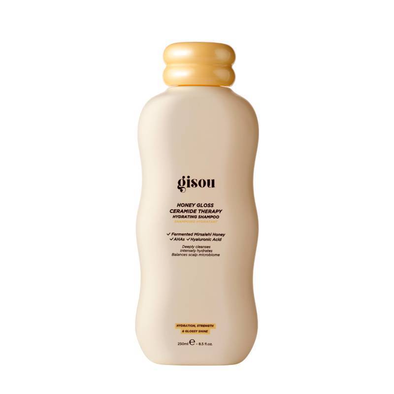 lot 30261 image: Gisou Honey Gloss Ceramide Therapy Hydrating Shampoo Deeply Cleanses & Restores Moisture, Ceramides & AHAs, (Wildflower Honey Scent) - Retail $27