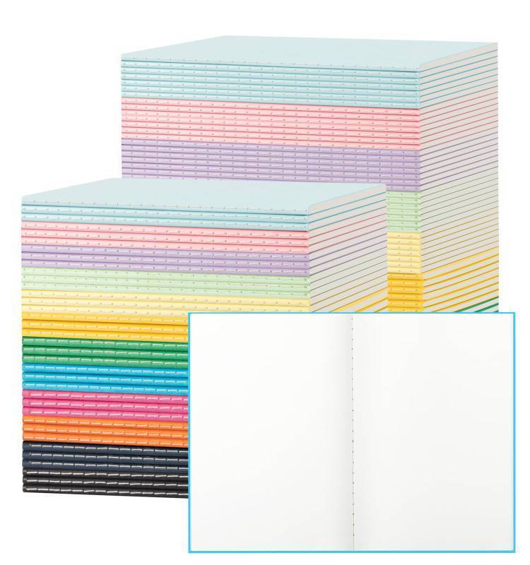 lot 50114 image: ALKALO 120 Pack Colorful Blank Notebooks for writing, Journals Bulk, A5 Composition Books, 8.3x5.5 Inch, 60 Pages, 30 Sheets Sketchbooks for Office School Travel Supplies (Blank-120 pack, 12 Colors) - Retail $61