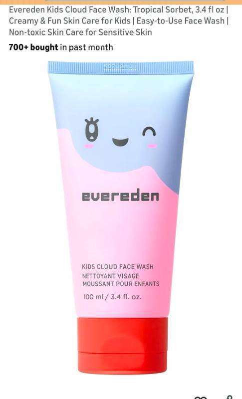 lot 40620 image: Evereden Kids Cloud Face Wash Tropical Sorbet - Retail $12