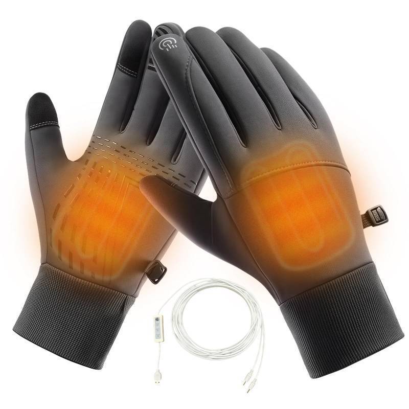 lot 40912 image: HOkina Heated Gloves for Men Women Hand Warmer Gloves Waterproof & Touchscreen Winter Gloves for Winter Sports Skiing Snowboarding Cycling Hunting & Outdoor Work (USB-Powered) - Retail $23