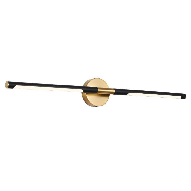 lot 22471 image: BONLICHT Modern Bathroom Vanity Light 36 inch,20W 350°Rotatable Dimmable 5CCT LED Bath Lights Black and Brushed Brass Bar Vanity Light Sconces Wall Picture Lighting Over Mirror for Cabinets Bedroom - Retail $90
