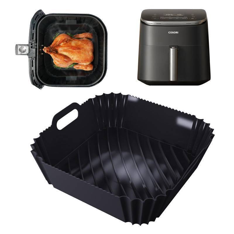 lot 40590 image: Silicone Air Fryer Liner Accessories for COSORI TurboBlaze 6Qt Air Fryer 9-in-1, Compact & Large 6-Qt, Fast Turbo Modes, Dishwasher Safe Airfryer Accessories Silicone Liners for CAF-DC601 - Retail $10