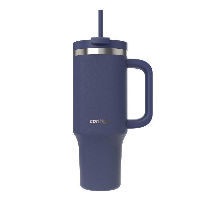 lot 58672 image: Contigo Streeterville 40oz Tumbler Stainless Steel Vacuum Insulated Leak-Proof Cold for 29 Hours Indigo - Retail $20