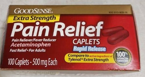 lot 33509 image: Rapid Release Pain Relief, Acetaminophen Caplets 500 mg, Extra Strength Pain
