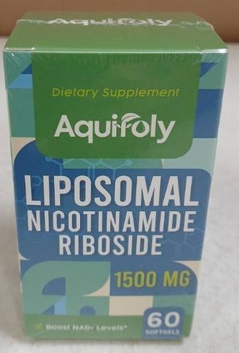 lot 33510 image: Aquifofy Liposomal Nicotinamide Riboside 1500mg Supplements 60 Softgels