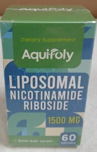 lot 33511 image: Aquifofy Liposomal Nicotinamide Riboside 1500mg Supplements 60 Softgels
