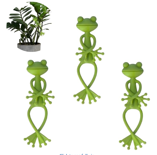 lot 33765 image: Frog Plant Stand, 3PCS Green Frog Plant Support Clips - Cute Plant Climbing Fixture & Flower Pot Hugger for IndoorOutdoor Garden Decor, Vine Traction Holder for Large Potted Plants