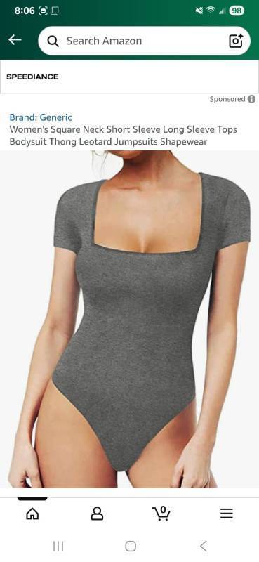 lot 38726 image: MANGOPOP Square Neck Bodysuit Grey Size XX-Large