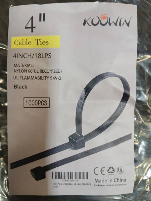 lot 20479 image: Cable Ties 4in 1000pcs
