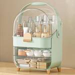 Makeup Organizer Countertop, Skincare Holder Bathroom Counter Organizer, Storage Box Cosmetic Display Cases, Teen Girl Gifts Make up Organizers for Vanity, Dresser (Green) - Retail: $42