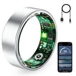 VAMOTRA Smart Ring for Women & Men, Fitness Tracker Ring with Heart Rate Monitor, HRV, Sleep Tracking, No Subscription Fee, 10ATM Waterproof Activity Ring for iPhone & Android (Silver, #11)