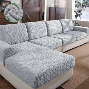 lot 32092 image: OHSIO Couch Cushion Covers, Super Soft Thicker Fleece Sofa Cover Stretch Sectional Sofa Slipcover Washable Pet Friendly Anti-Slip Stain Resistant Furniture Cover for Home(1 Back Cover,Light Gray) - Retail $20