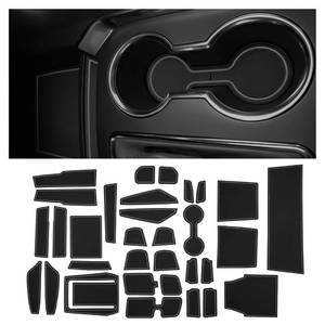 lot 32115 image: CupHolderHero Compatible with Chevy Traverse Accessories 2018-2023 Premium Custom Interior Non-Slip Anti Dust Cup Holder Inserts, Center Console Liner Mats, Door Pocket Liners 30pc Set (Gray Trim)