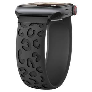 lot 32119 image: Silicone Solo Loop for Apple Watch Band 41mm 40mm 38mm 45mm 44mm 46mm 42mm WomenMen,Stretchy Engraved Sport Band Leopard Print Elastic Strap for iWatch Series 11 10 9 8 7 6 5 4 3 SE 32nd Ultra 49mm - Retail $10