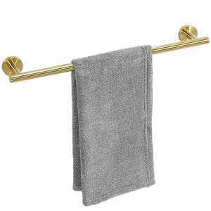 lot 32126 image: Brushed Gold Towel Bar, 18 Inch Towel Racks for Bathroom Wall Mounted, Thicken SUS304 Stainless Steel Heavy Duty Hand Towel Holder Organizer, Bathroom Accessories, Total Length 20.5 Inch - Retail $18