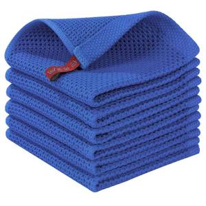 lot 32130 image: Homaxy 100% Cotton Waffle Weave Kitchen Dish Cloths, Ultra Soft Absorbent Quick Drying Dish Towels, 12 x 12 Inches, 6-Pack, Blueberry - Retail $14