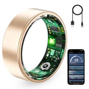 lot 32139 image: VAMOTRA Smart Ring for Women & Men, Fitness Tracker Ring with Heart Rate Monitor, HRV, Sleep Tracking, No Subscription Fee, 10ATM Waterproof Activity Ring for iPhone & Android (Rose Gold, #9) - Retail $40