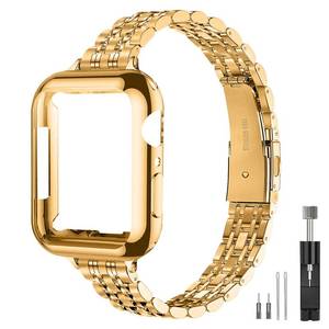 lot 32147 image: QUNDAXI Slim Watch Band Compatible with Apple Watch 41mm 45mm 42mm 44mm 40mm 38mm Metal Stainless Steel Watchband Suitable for iWatch 987654321SE Series Women Luxury Strap (38mm 40mm 41mm) - Retail $18