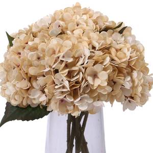 lot 32155 image: Kimuras Cabin 6pcs Cream Fake Hydrangea Flowers Artificiales Bouquets Faux Silk Hydrangea with Stems for Home Wedding Party Table Core Decoration (Beige) - Retail $20